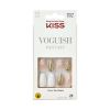 KISS Voguish Fantasy Medium Coffin Fake Nails, Glossy Light White, 28 Pieces