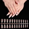 24Pcs Fake Nail Gradient French Ballet False Nails Daisy Design Manicure Nails Detachable Full Cover Press On Nail